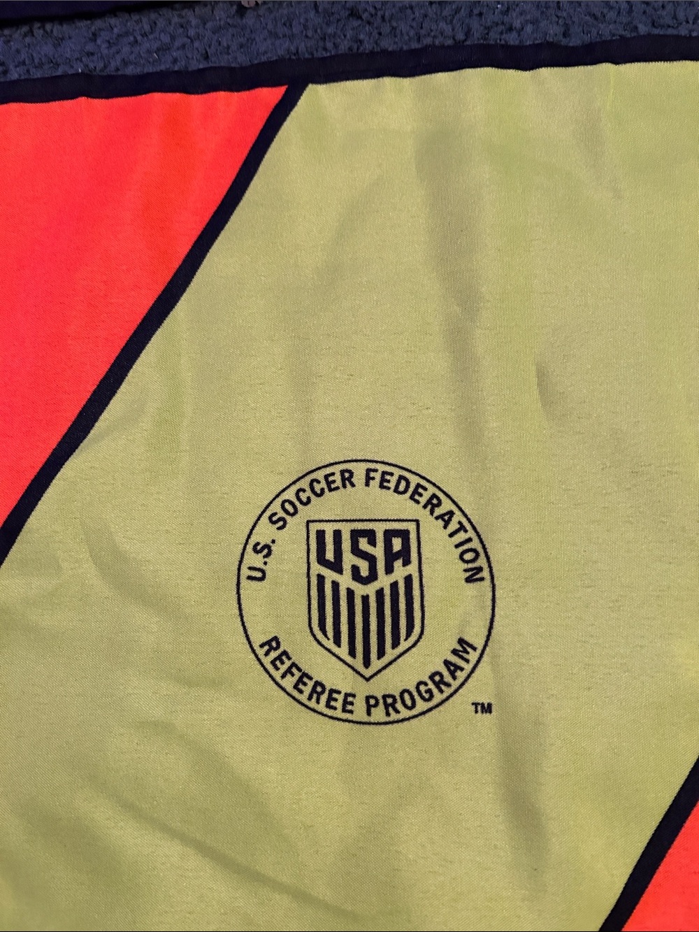 US Soccer Set of 2 Dual-Color Referee Linesman Flags - Yellow & Orange - Picture 2 of 5
